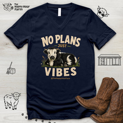 No Plan Just Vibes V-Neck Tee