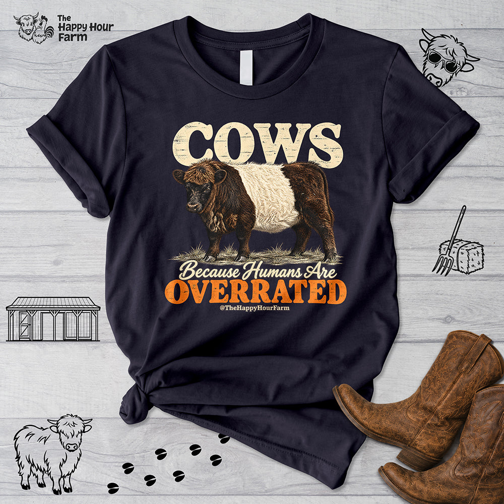 Cows Because Humans Are Overrated Unisex Tee