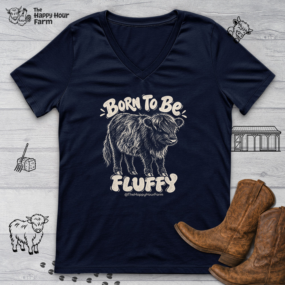 Born To Be Fluffy V-Neck Tee