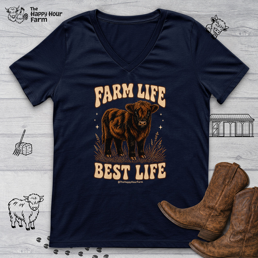 Farm Life Best Life V-Neck Tee