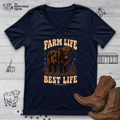 Farm Life Best Life V-Neck Tee