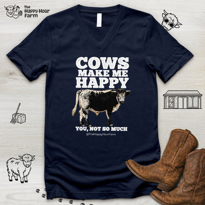 Cows Make Me Happy, You Not So Much V-Neck Tee