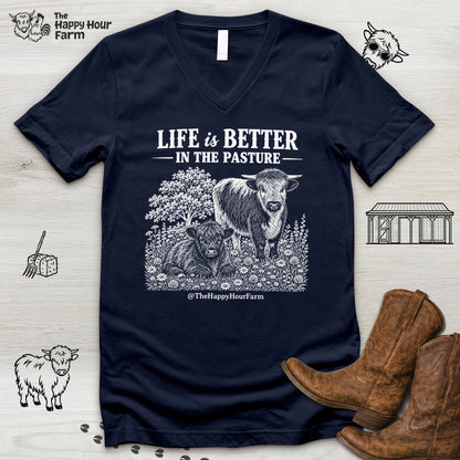 Life Is Better in the Pasture V-Neck Tee