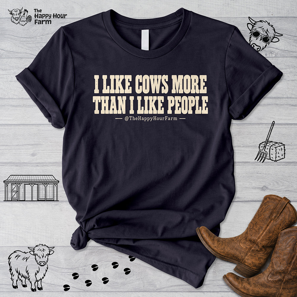 I Like Cows More Than People Unisex Tee