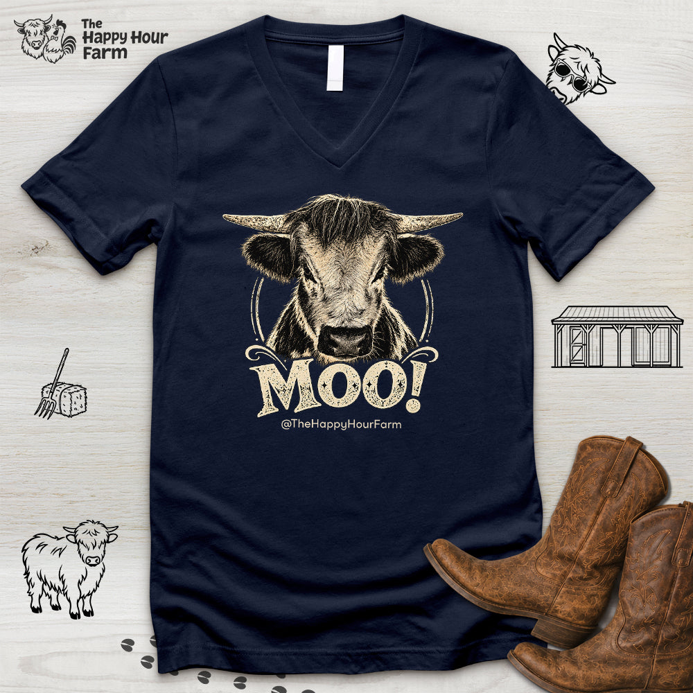 Moo! V-Neck Tee