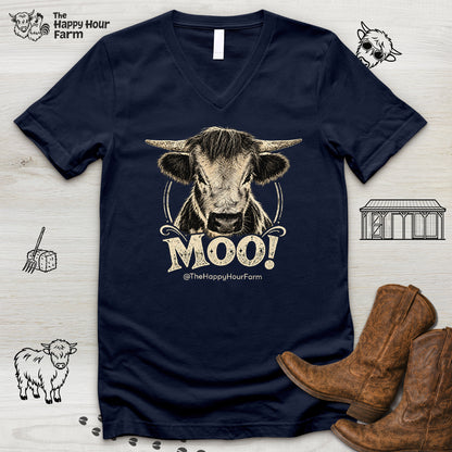 Moo! V-Neck Tee