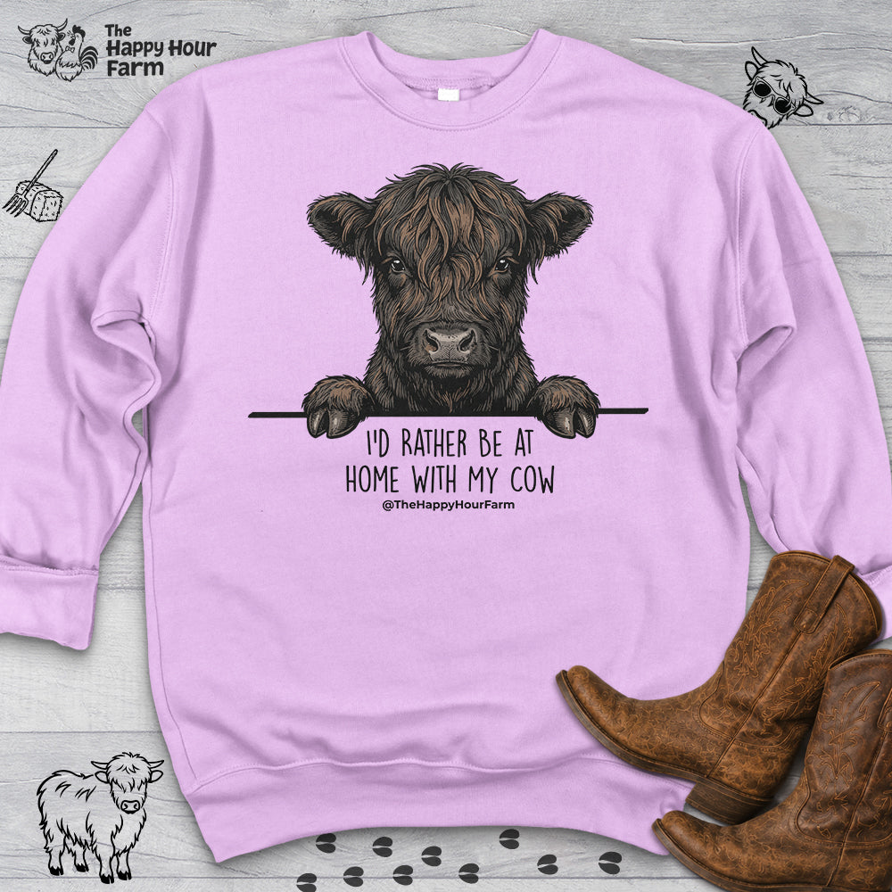 I'd Rather Be at Home With My Cow Sweatshirt