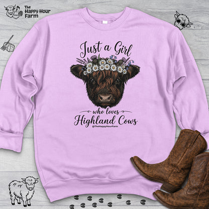 Just a Girl Who Love Highland Cow Sweatshirt