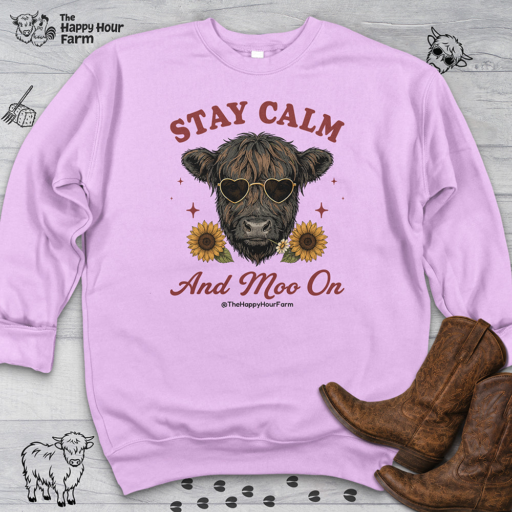Stay Calm And Moo On Sweatshirt