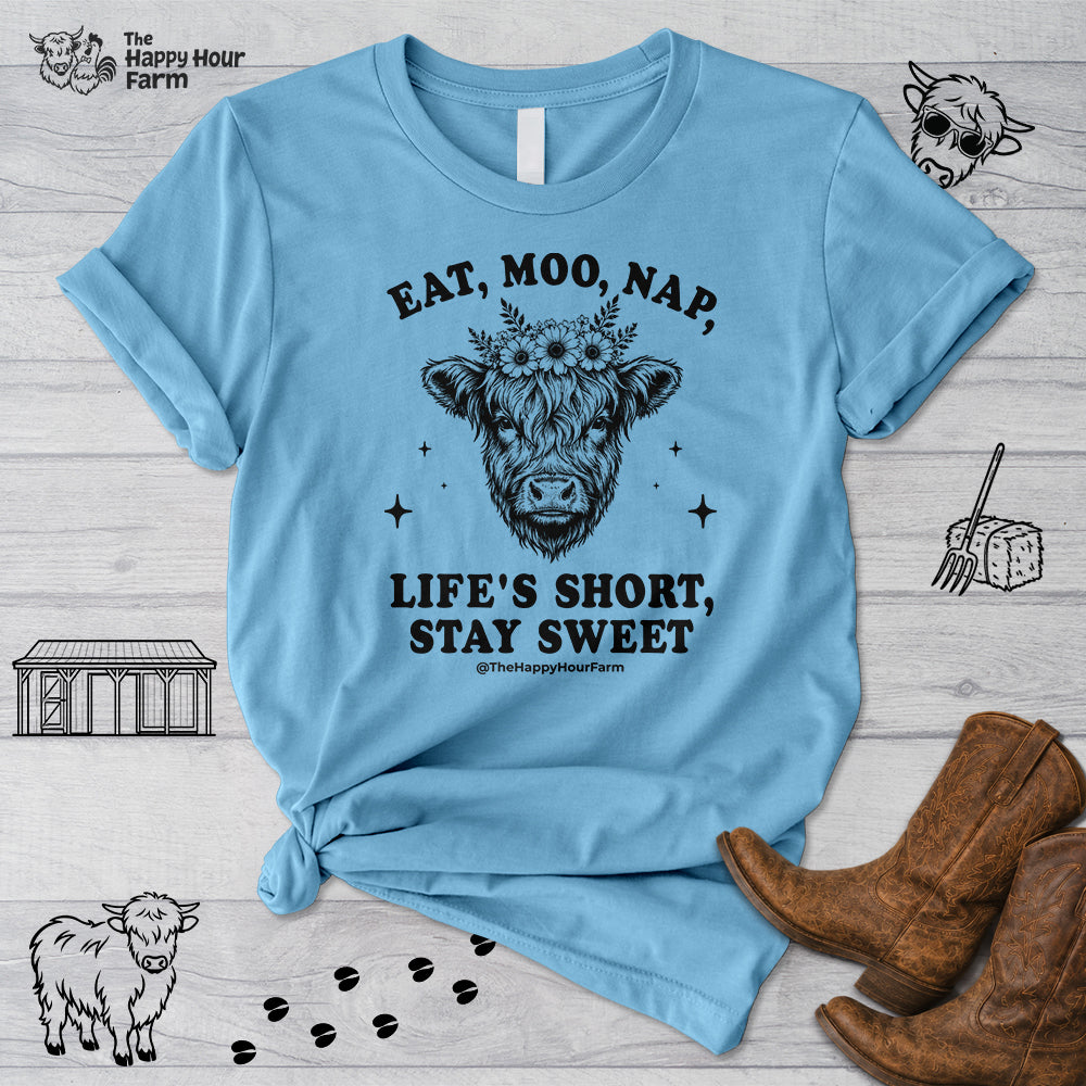 Eat, Moo, Nap Unisex Tee