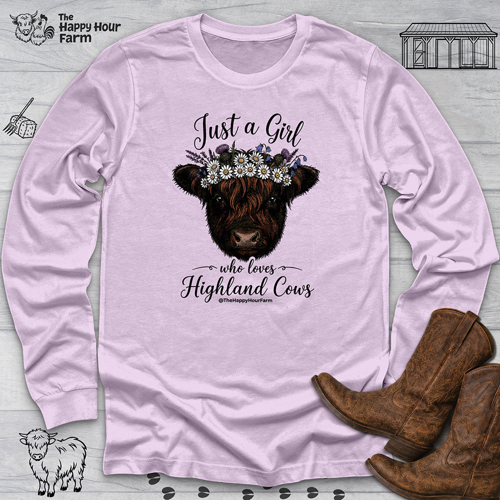 Just a Girl Who Love Highland Cow Long Sleeve