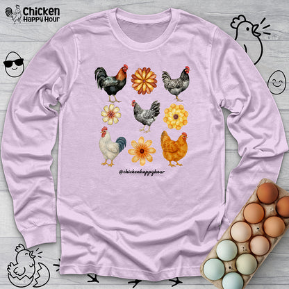 Chicken With Flowers Long Sleeve
