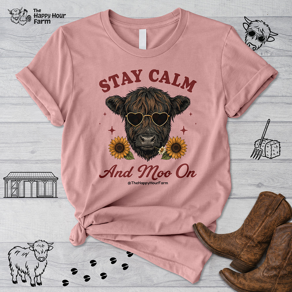 Stay Calm And Moo On Unisex Tee