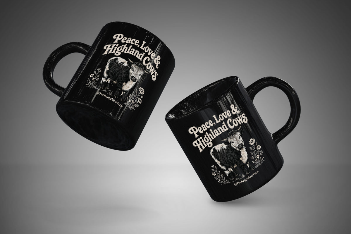 Peace Love  Highland Cows Coffee Mug