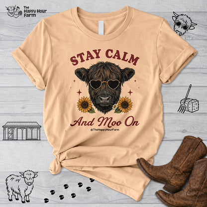 Stay Calm And Moo On Unisex Tee