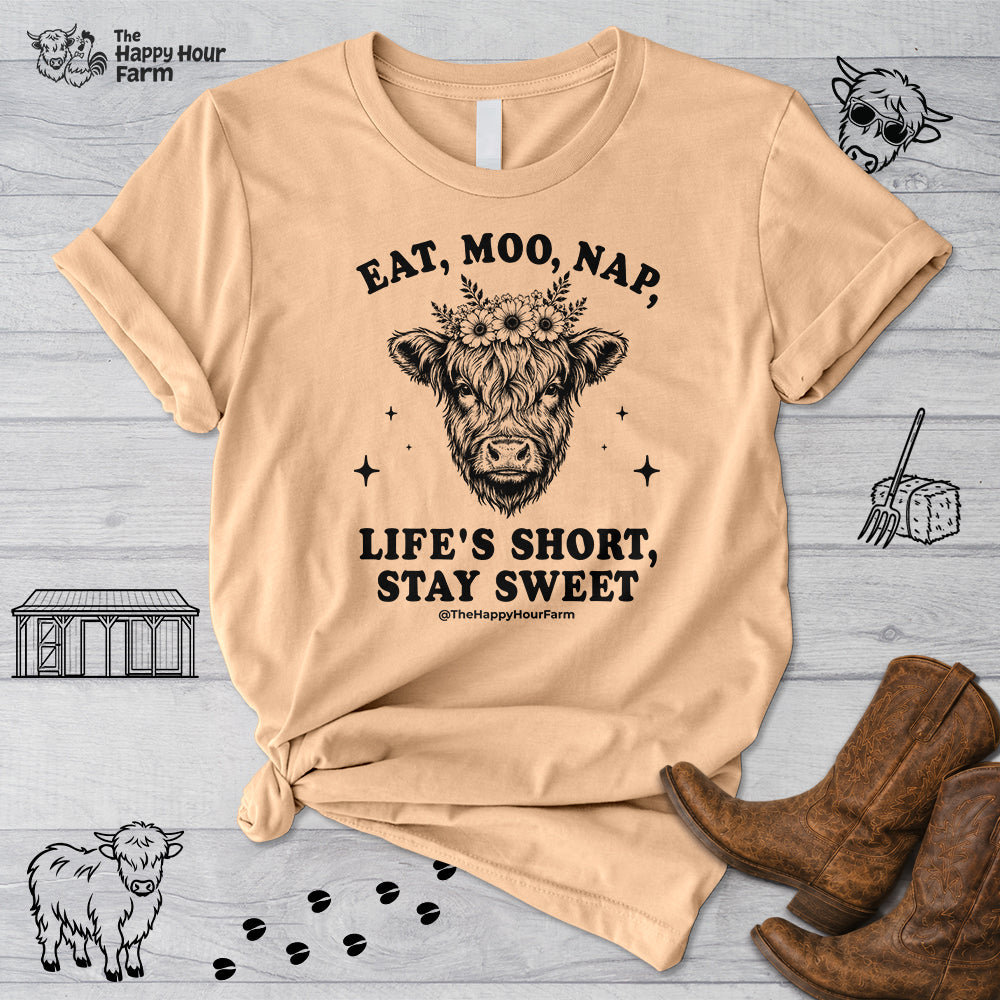 Eat, Moo, Nap Unisex Tee