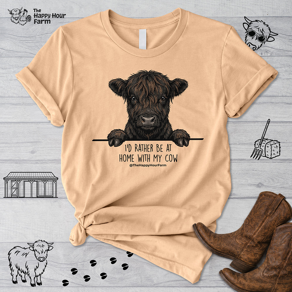 I'd Rather Be at Home With My Cow Unisex Tee