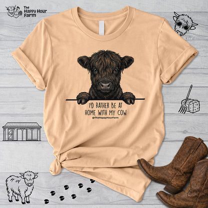 I'd Rather Be at Home With My Cow Unisex Tee