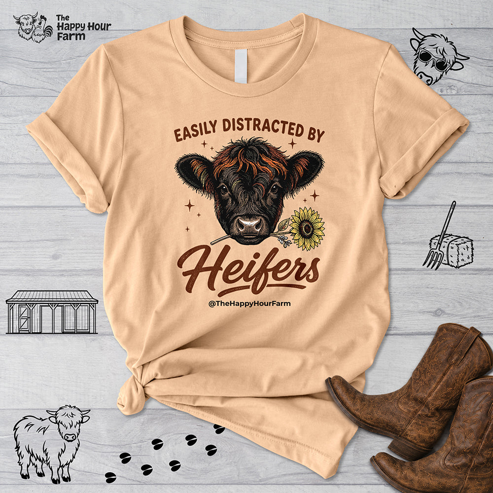 Easily Distracted by Heifer Unisex Tee
