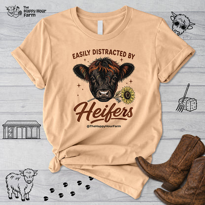 Easily Distracted by Heifer Unisex Tee