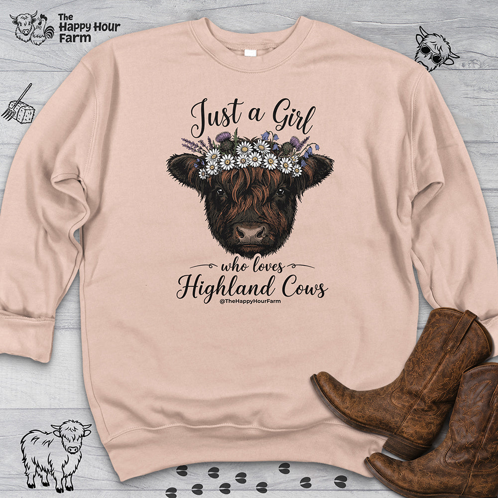 Just a Girl Who Love Highland Cow Sweatshirt