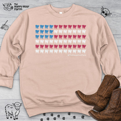 American Flag Cows Sweatshirt