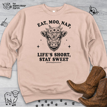 Eat, Moo, Nap Sweatshirt
