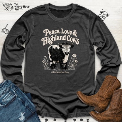 Peace, Love & Highland Cows Long Sleeve