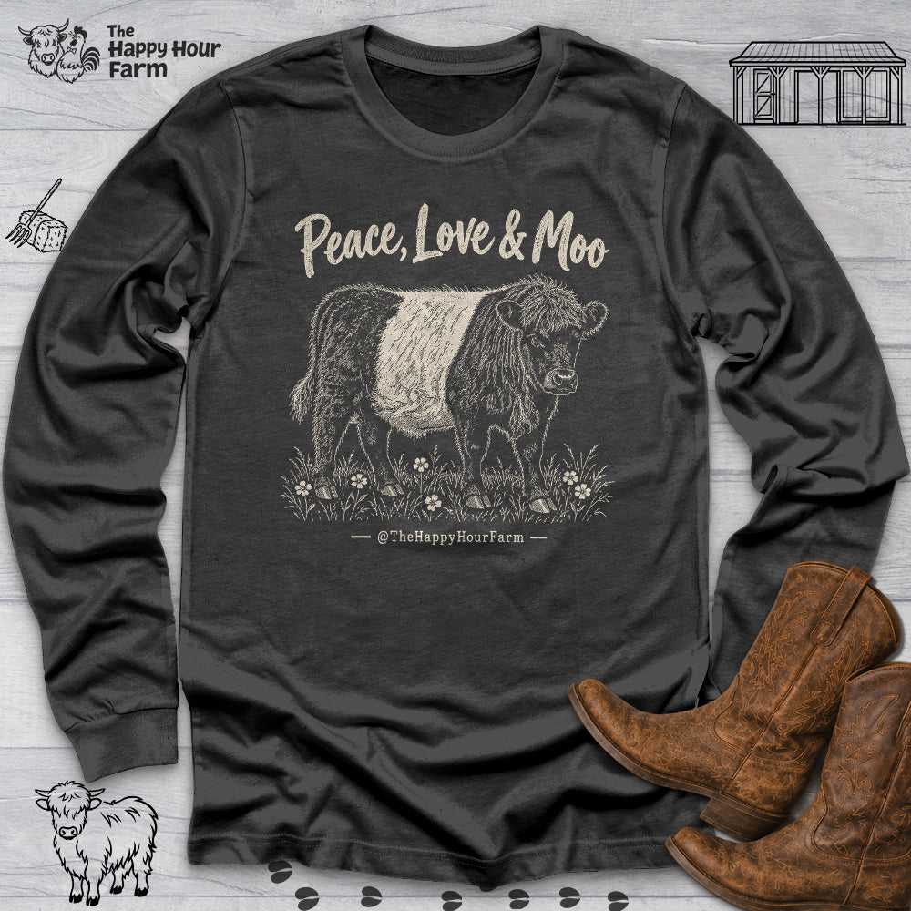 Peace, Love & Moo Long Sleeve