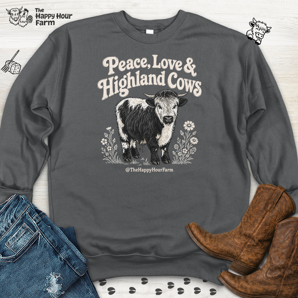 Peace, Love & Highland Cows Sweatshirt