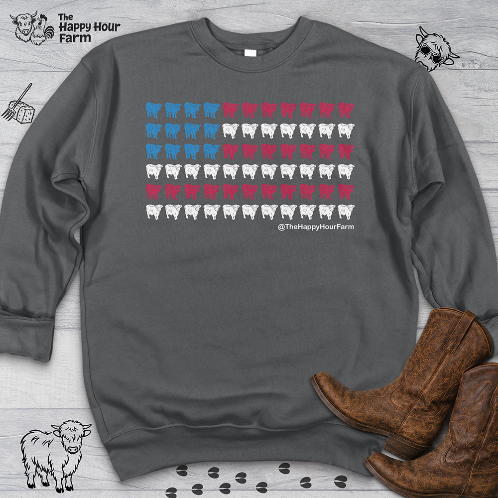 American Flag Cows Sweatshirt