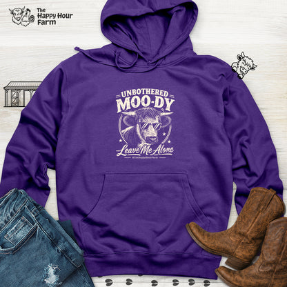 Unbothered Moo-Dy Leave Me Alone Hooded Sweatshirt