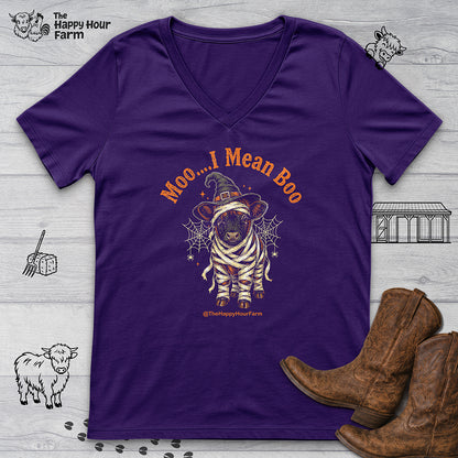 Moo I Mean Boo V-Neck Tee