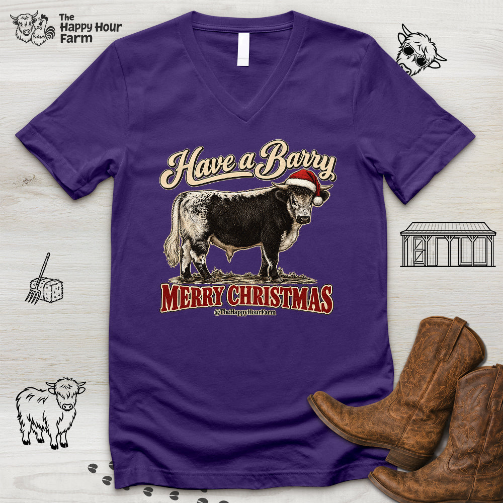 Have a Barry MERRY CHRISTMAS V-Neck Tee