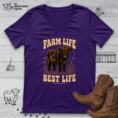 Farm Life Best Life V-Neck Tee
