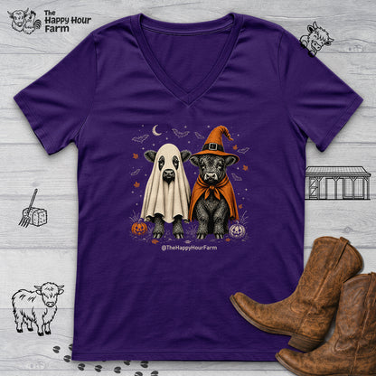 Halloween Cow V-Neck Tee