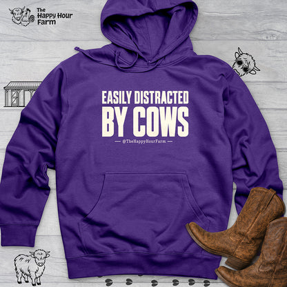 Easily Distracted by Cows Hooded Sweatshirt