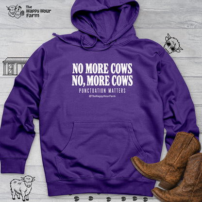 Punctuation Matters Cow Hooded Sweatshirt