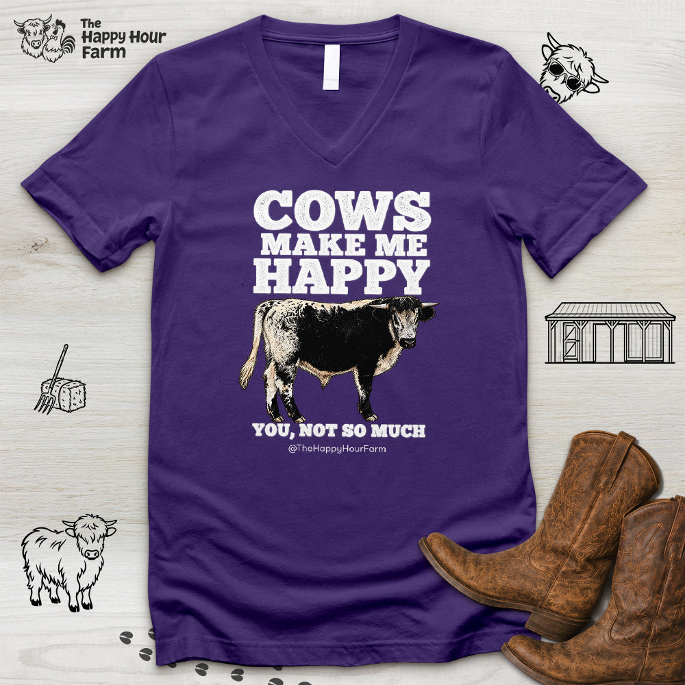 Cows Make Me Happy, You Not So Much V-Neck Tee
