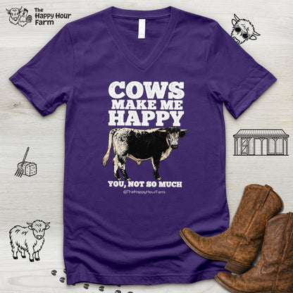 Cows Make Me Happy, You Not So Much V-Neck Tee