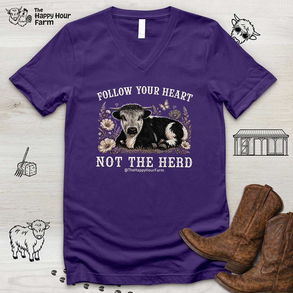 Follow Your Heart Not the Herd V-Neck Tee