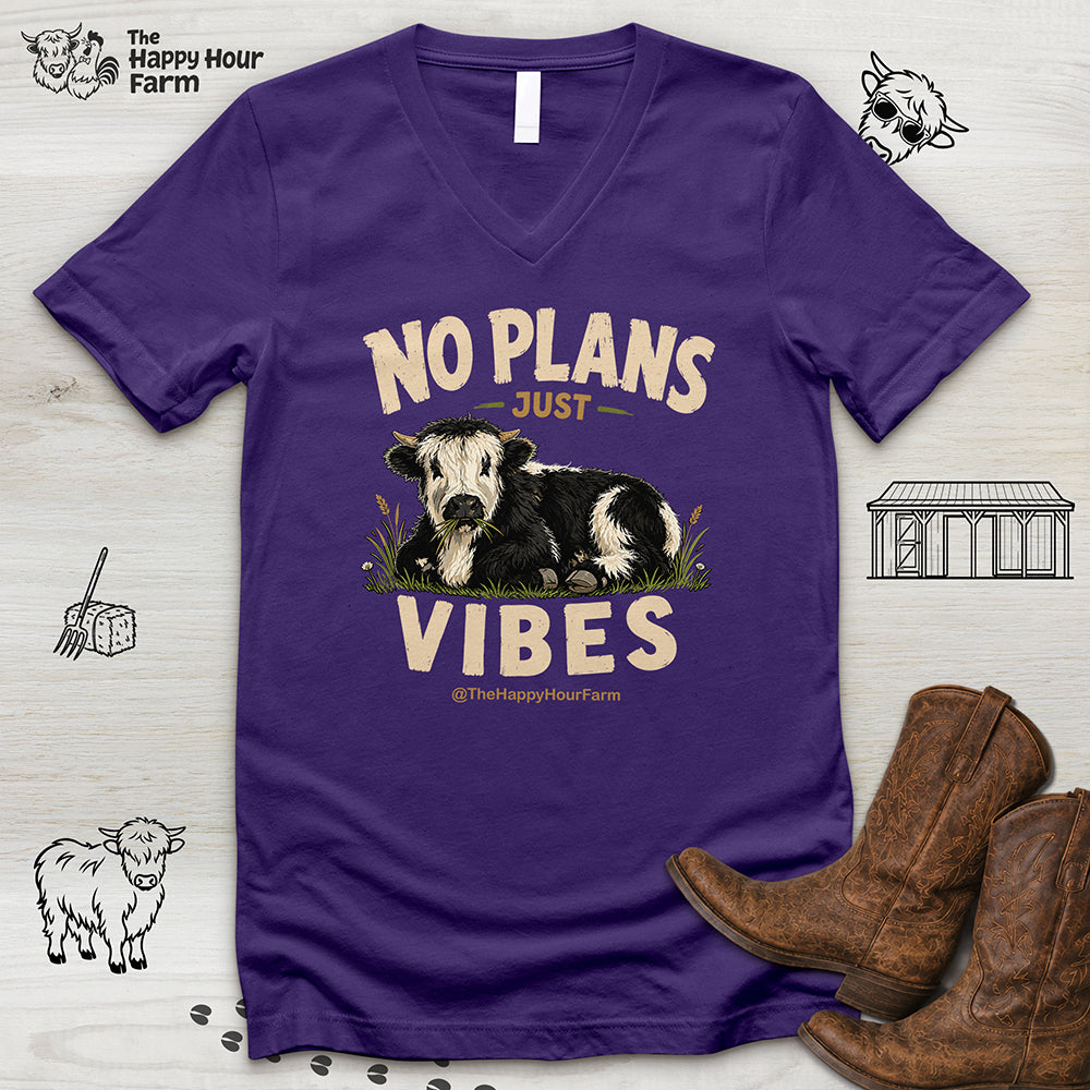 No Plan Just Vibes V-Neck Tee