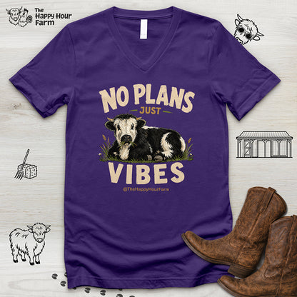 No Plan Just Vibes V-Neck Tee