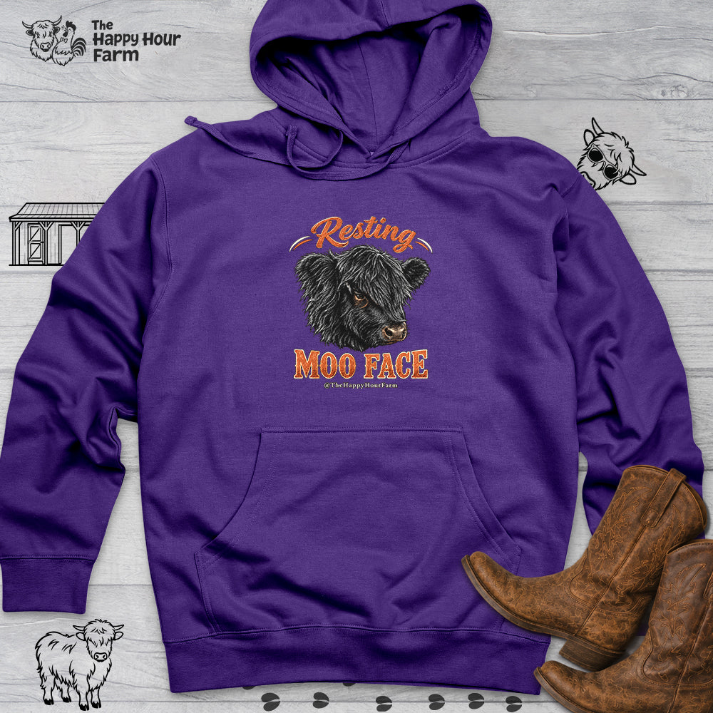 Resting MOO FACE Hooded Sweatshirt
