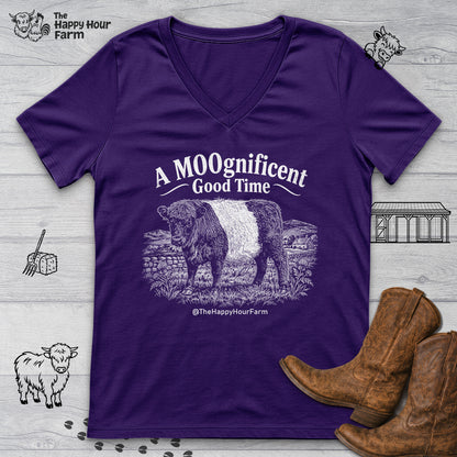 A MOOgnificent Good Time V-Neck Tee