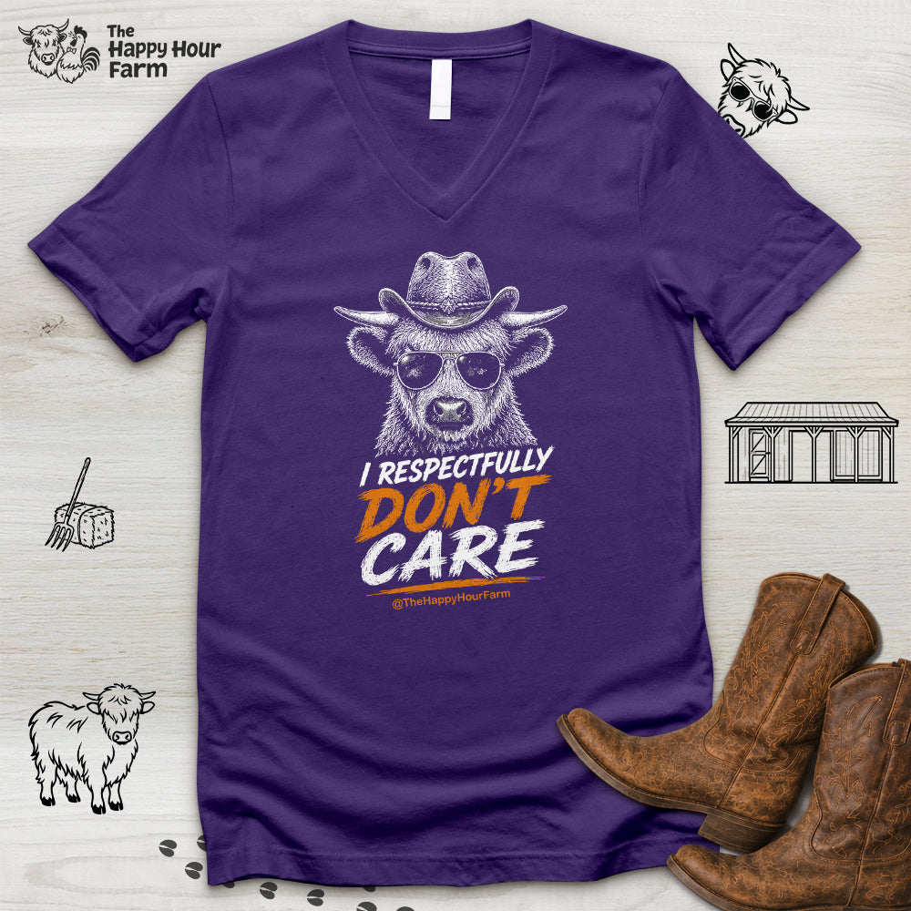 I Respectfully Don't Care V-Neck Tee