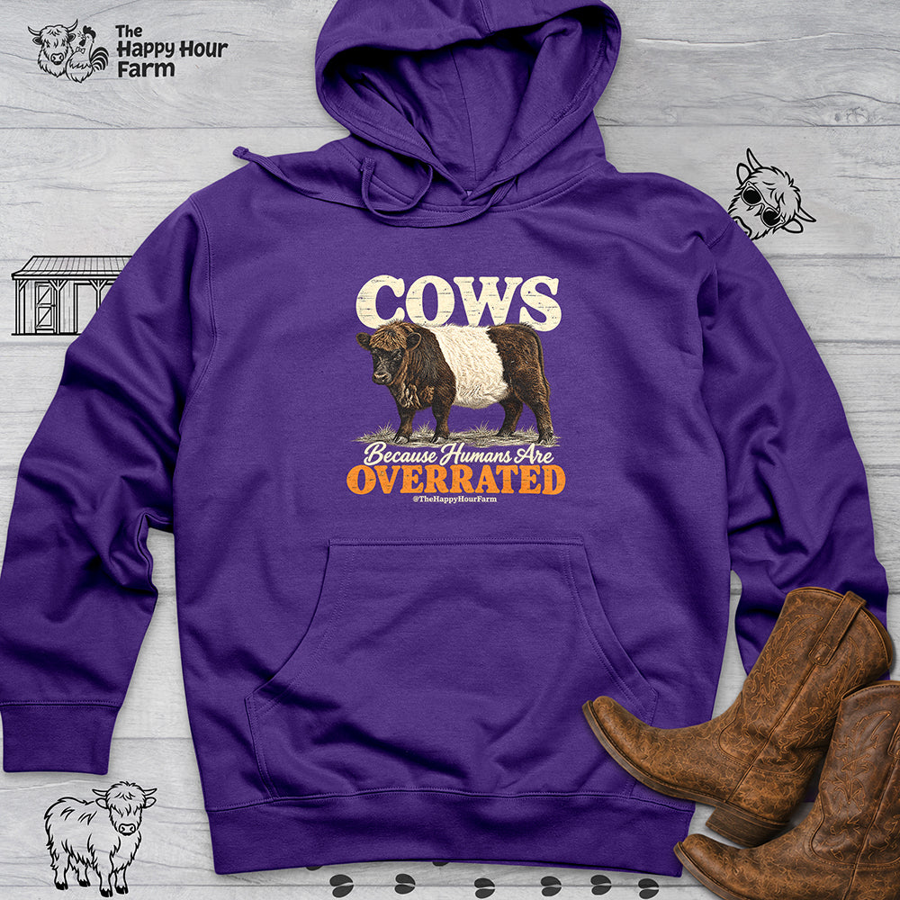 Cows Because Humans Are Overrated Hooded Sweatshirt