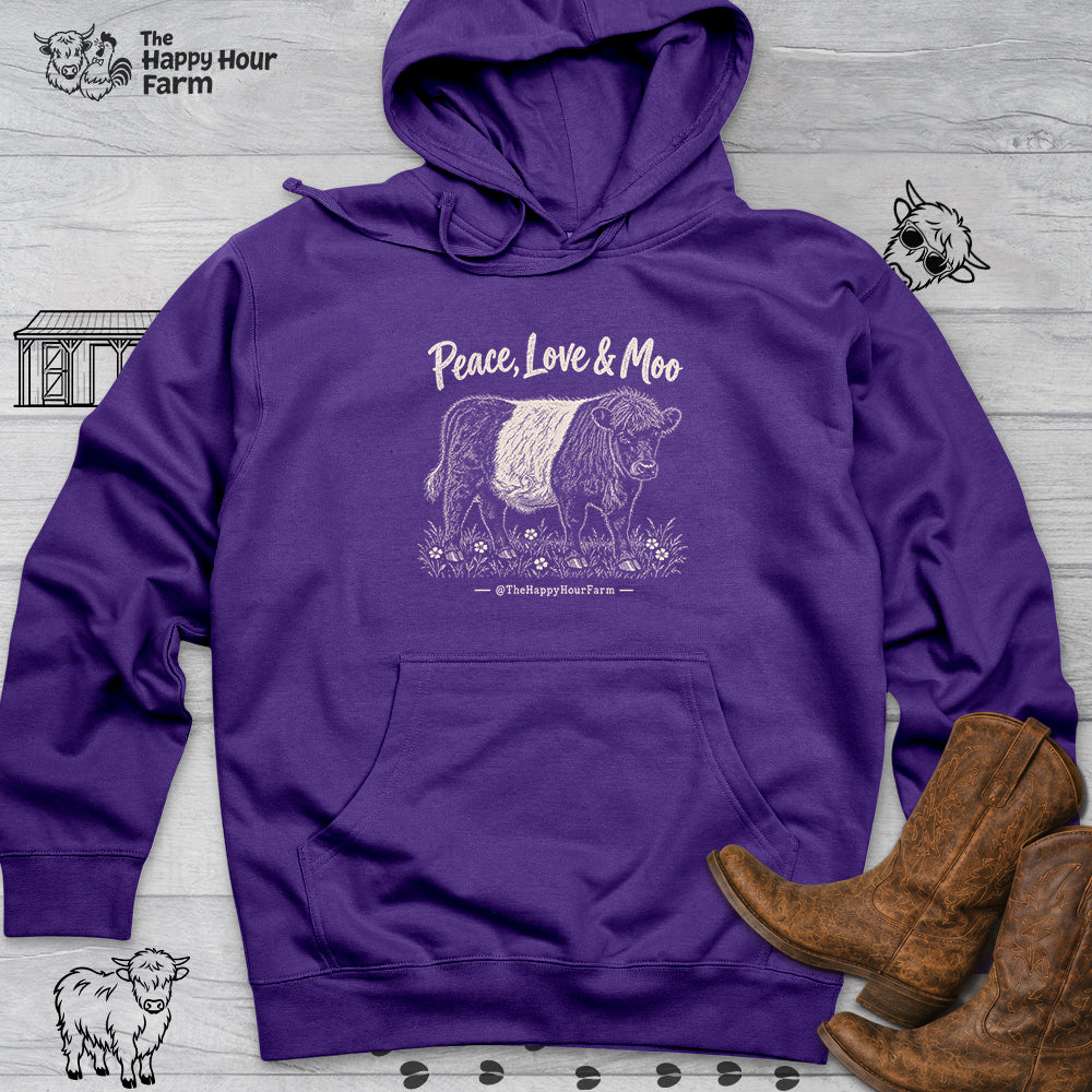 Peace, Love & Moo Hooded Sweatshirt