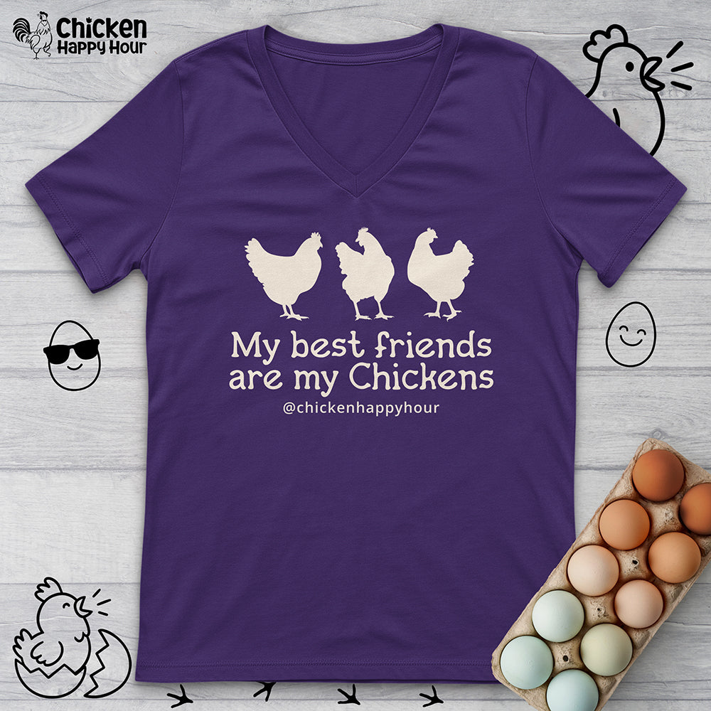 My Best Friends Are My Chickens V-Neck Tee