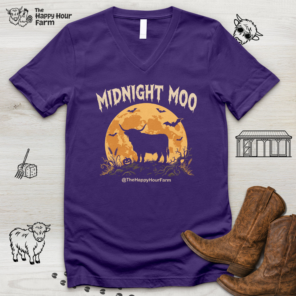 Midnight Moo V-Neck Tee